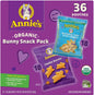 Annie's Organic Bunny Snack Pack Baked Crackers and Graham Snacks, Variety Pack, 1.07 oz, 36ct