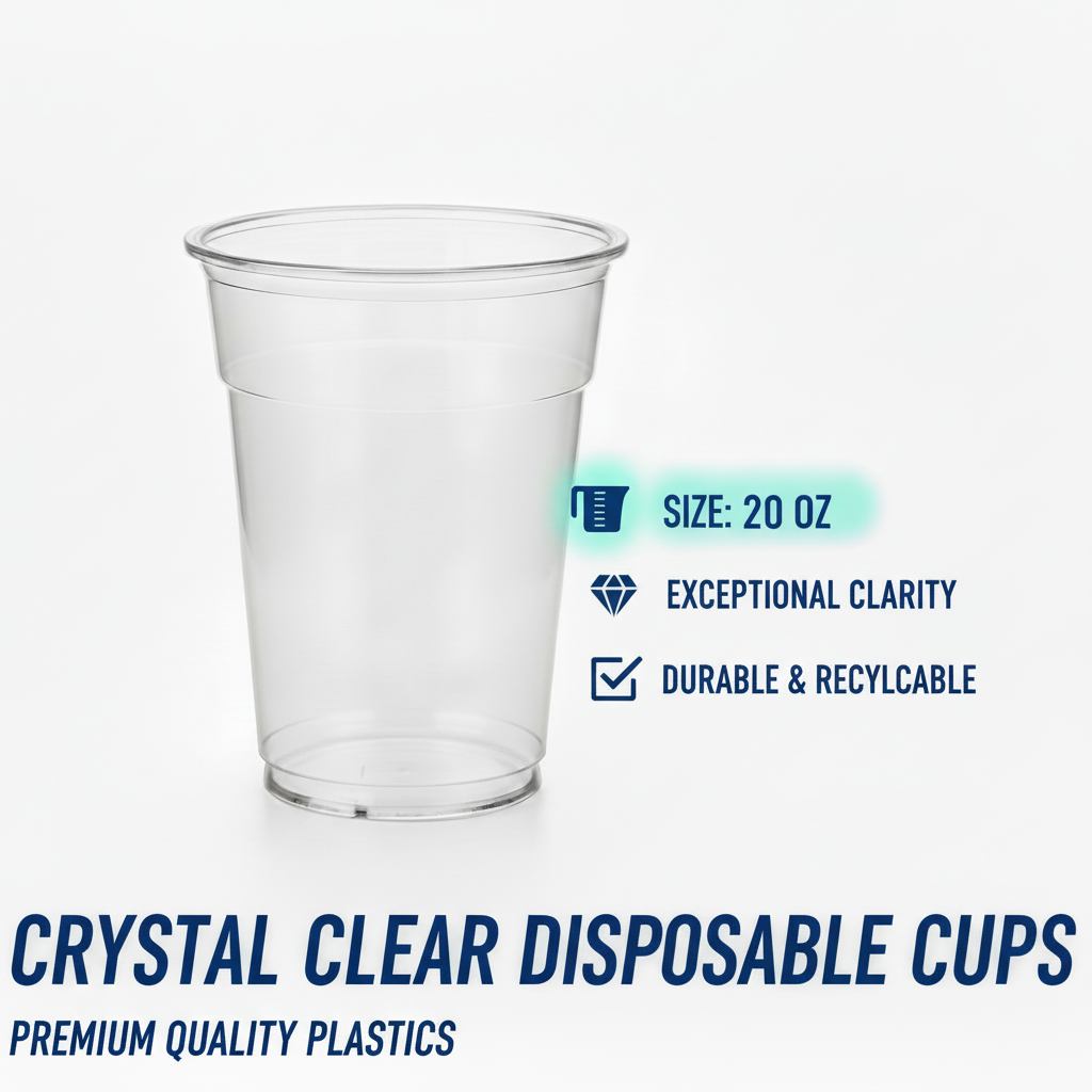 20Oz Clear Cups PET 600 units HM2098 HIMSON