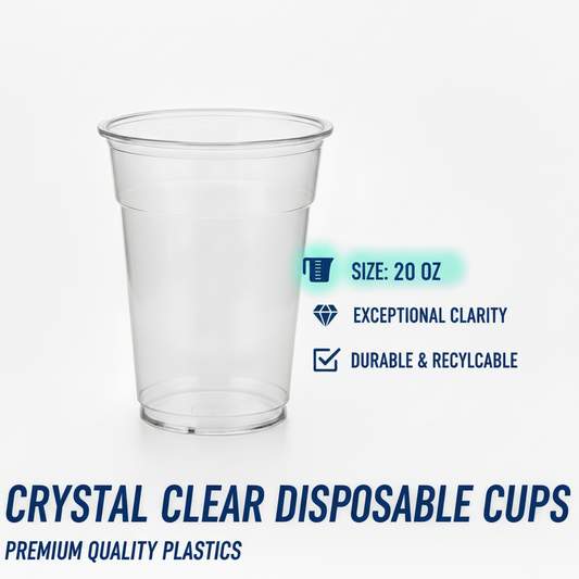 20Oz Clear Cups PET 600 units HM2098 HIMSON