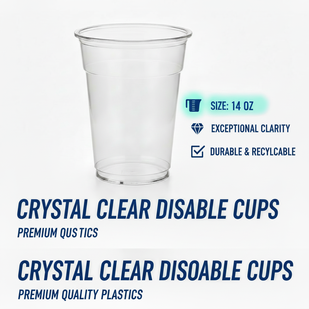 14oz Clear Cups PET  98MM 1000/cs