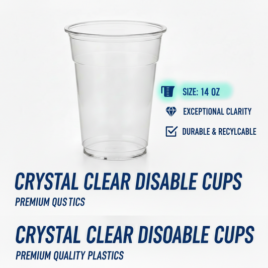 14oz Clear Cups PET  98MM 1000/cs