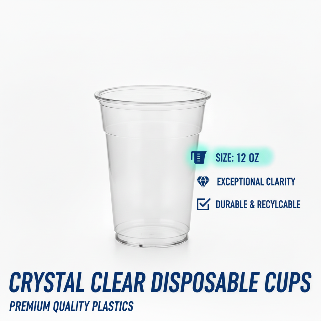 12oz Clear Cups PET  98mm 1000ct