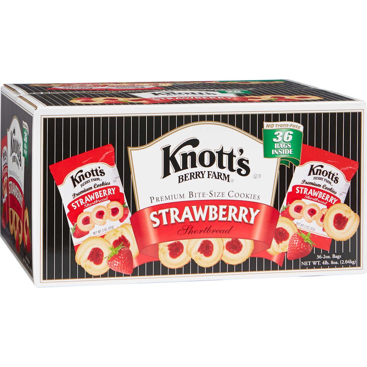 Knott's Berry Farm Premium Shortbread Cookies Strawberry 2oz 36ct