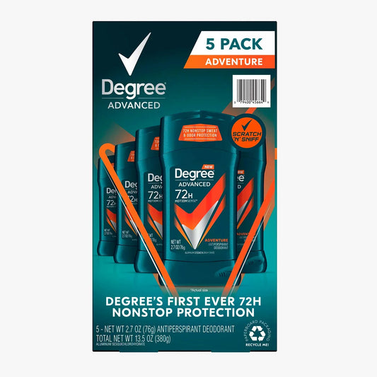 Degree Advanced 72H Protection Antiperspirant Adventure Pack of 5 - 2.7oz