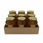 Jar of Pyramid Pure Honey with Comb on a white background