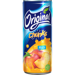 Original Peach Fruit Drink with Chunks 24 cans x 240ml