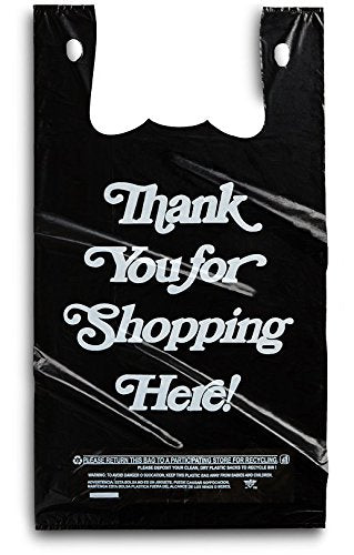 1/8 Black Thank You shopping Bags
