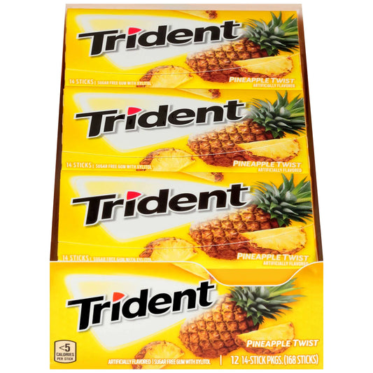 Trident Sugar Free Gum Pineapple Twist14 sticks 12pk