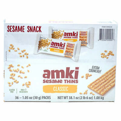 Sesame Snack - Amki Sesame Thins Classic, 36 x 1.05oz (30g) packs