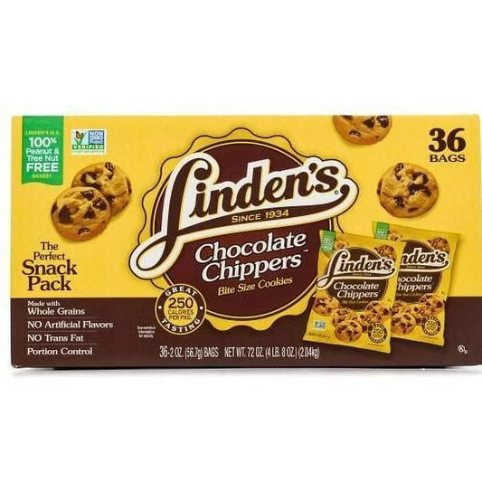 Linden's Chocolate Chip Chippers Cookies 36 x 2 Ounce Bags