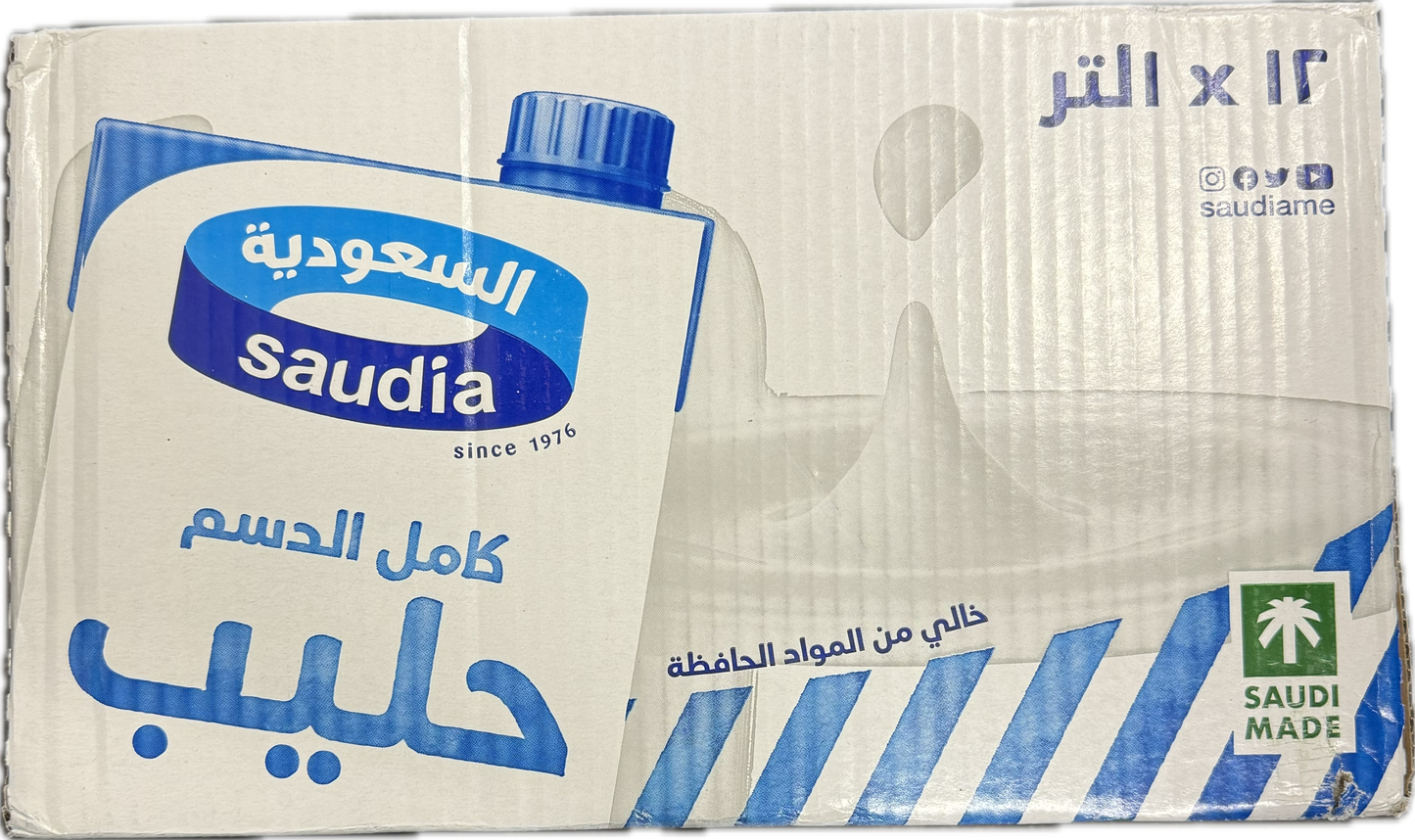 Saudia Whole Milk 12x1 L