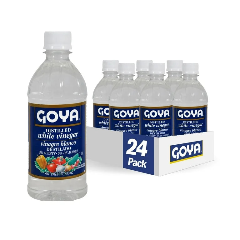 Goya Foods Distilled White Vinegar, 16 Fl Oz (Pack of 24)