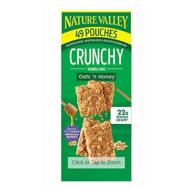 Nature Valley Crunchy Granola Bar, Oats 'n Honey, 1.49 oz, 49-count