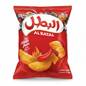A red bag of Albatal natural potato chips with chili flavor.