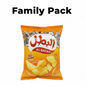 A packaged snack with the Albatal brand visible, predominantly orange in color with images of the product, which appears to be cheese-flavored potato chips, displayed prominently.