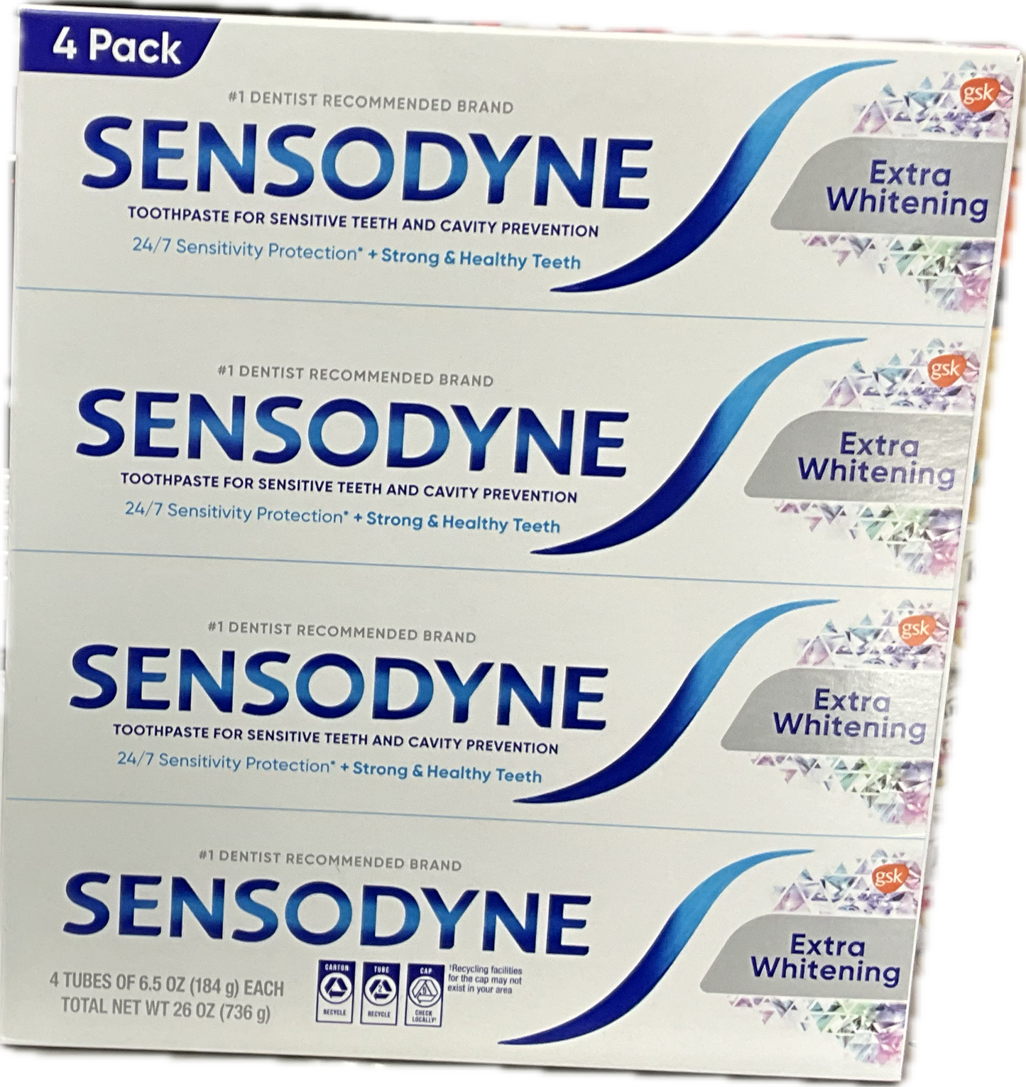 Sensodyne Sensitive Teeth and Cavity Prevention Extra Whitening