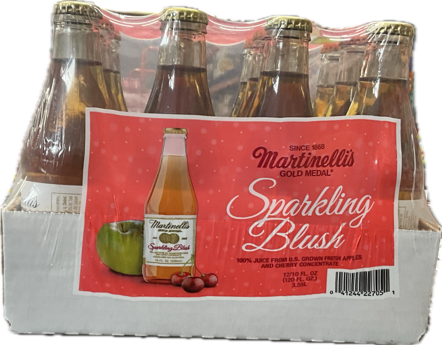 Martinelli's Sparkling Blush, Apple and Cherry, 10 fl oz, 12 ct