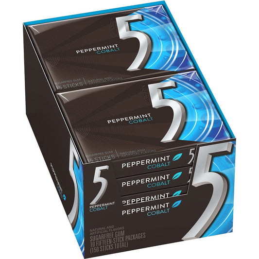 5 Gum Cobalt Sugar Free Peppermint 10-15PCK
