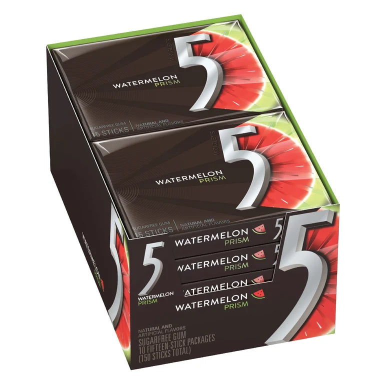 5 Gum Watermelon PRISM 10-15PCK