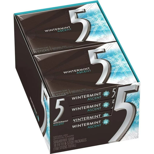 5 Gum Winter-Mint Ascent Sugar-Free Gum 10x15 Count
