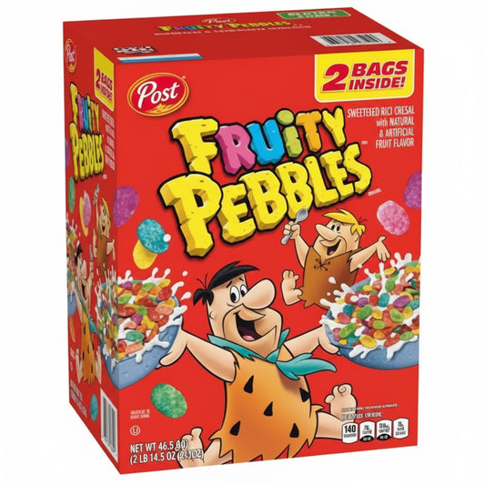Post Fruity Pebbles Crispy Rice Cereal 2pk 38oz.