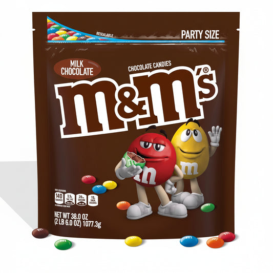 M&M Milk Chocolate Candy Party Size 38oz