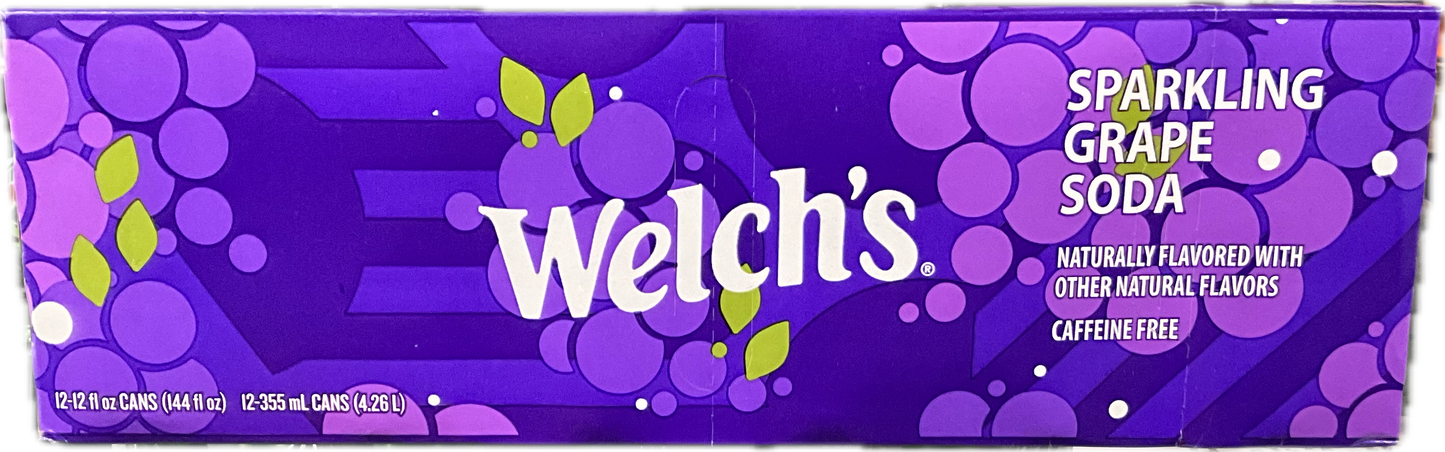 Welch Sparkling Grape Soda cans 12x12Oz