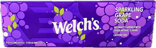 Welch Sparkling Grape Soda cans 12x12Oz