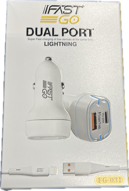 FG 031 Dual Port Car Charger Lightening