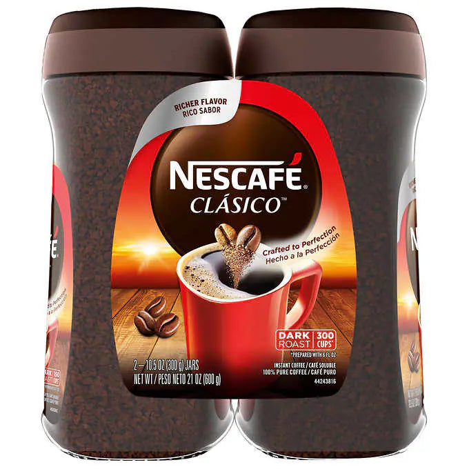 Nescafé Clasico Instant Coffee Dark Roast 10.5oz 2pck