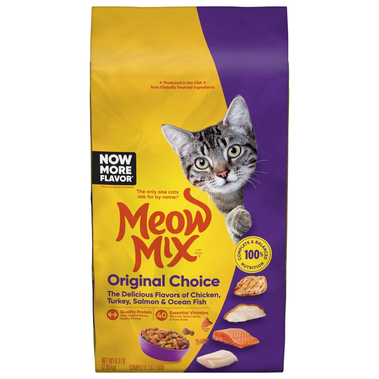 Meow-Mix Original Choice Dry Cat Food Chicken Turkey, Salmon & Ocean Fish 3.15lb