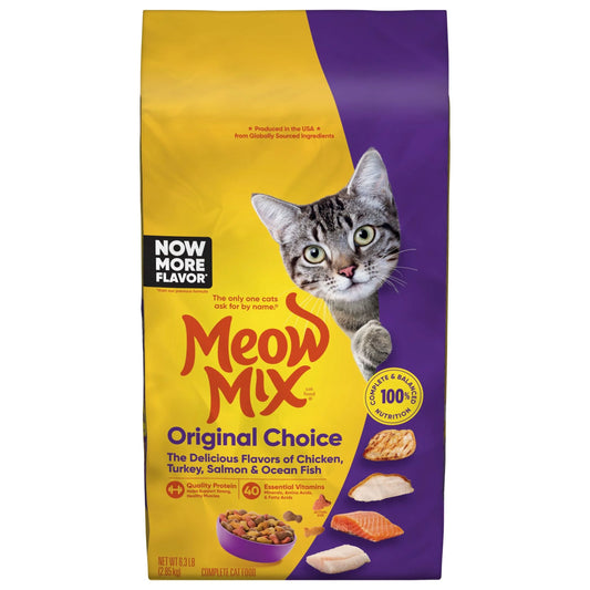 Meow-Mix Original Choice Dry Cat Food Chicken Turkey, Salmon & Ocean Fish 3.15lb