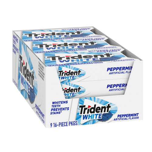 Trident Sugar Free Gum White Peppermint 9*16piece