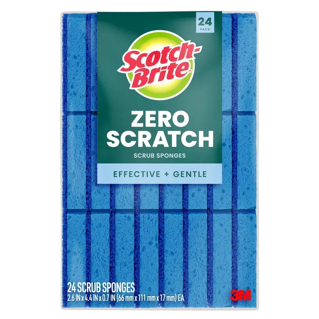 Scotch Brite Zero Scratch Sponges 3M 24ct