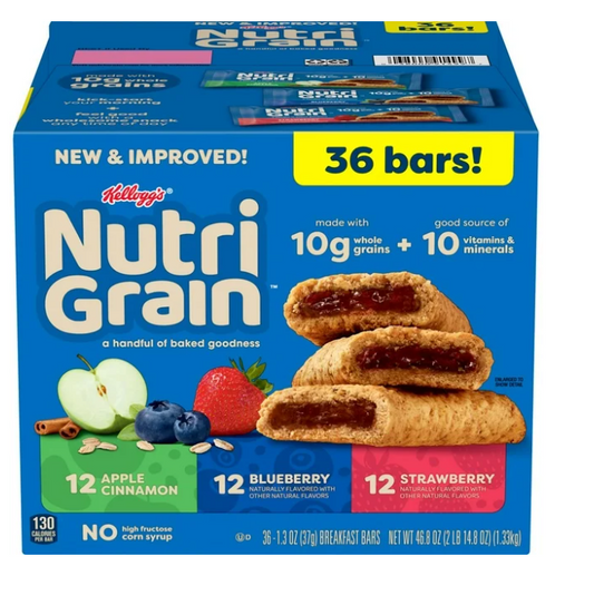 Nutri-Grain Bars Variety Pack, 1.3 oz., 36 pk.