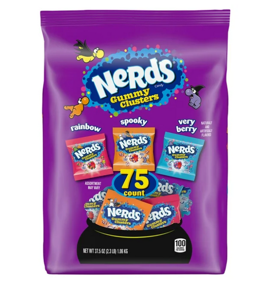 Nerds Gummy Clusters, Halloween Candy, Variety Mix Bag, 37.5 oz., 75 pcs.