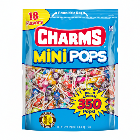Halloween Candies Charms Mini Pops Assorted Flavors 350ct