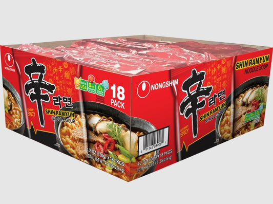 Shin Ramyun Noodle Soup Gourmet Spicy 4.2oz 18ct