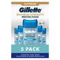 Gillette 6 in 1 Deodorant for Men Clear Gel Antiperspirant Cool Wave 3.8oz 5pk