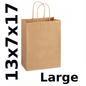 paper Bag with handle Brown large 13x7x17 250pcs
