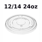 Flat Clear Cup Lid 12/24 24oz Straw Slot Pet 1000ct 98mm
