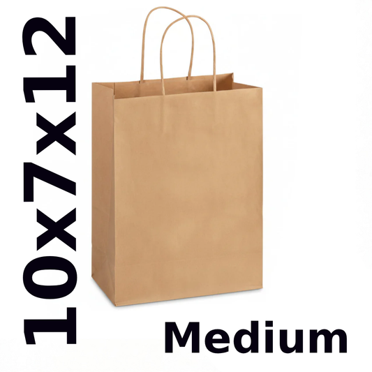 paper Bag with handle Brown medium 10x7x12 250pcs