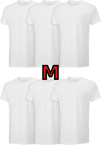 American Loom T Shirts White M 6pk