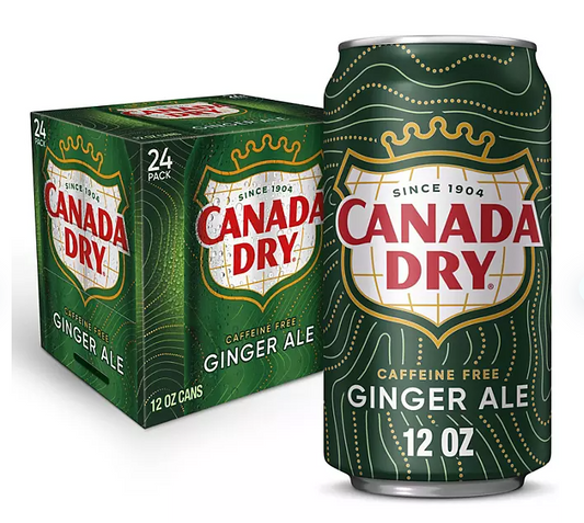 Canada Dry Ginger Ale Soda 12oz 24pk