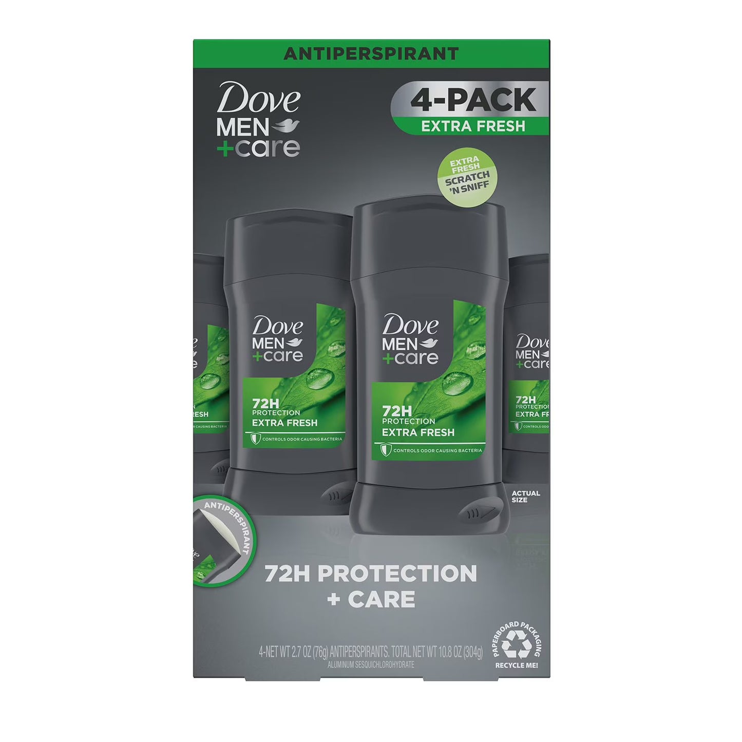 Dove Men+Care Antiperspirant Deodorant Extra Fresh 2.7oz 4pk