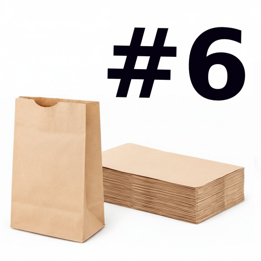 Brown Paper Bags #6  500 pcs