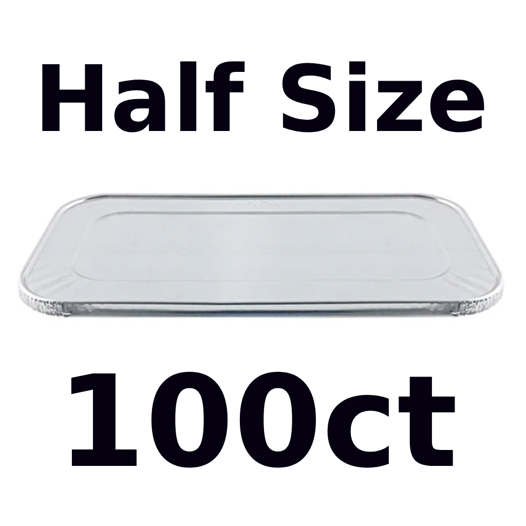 Half Size Lid Aluminum Container 100ct