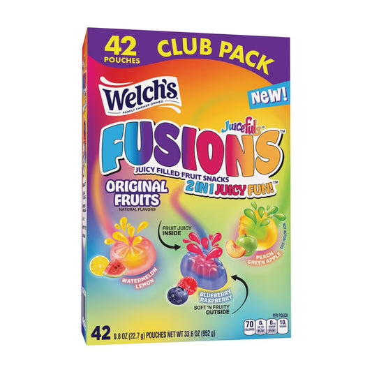 Welch's Juice fuls Fusions Fruit Snacks 0.8oz 42 pk.