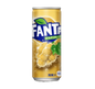 Fanta can with lemon graphic on a white background
