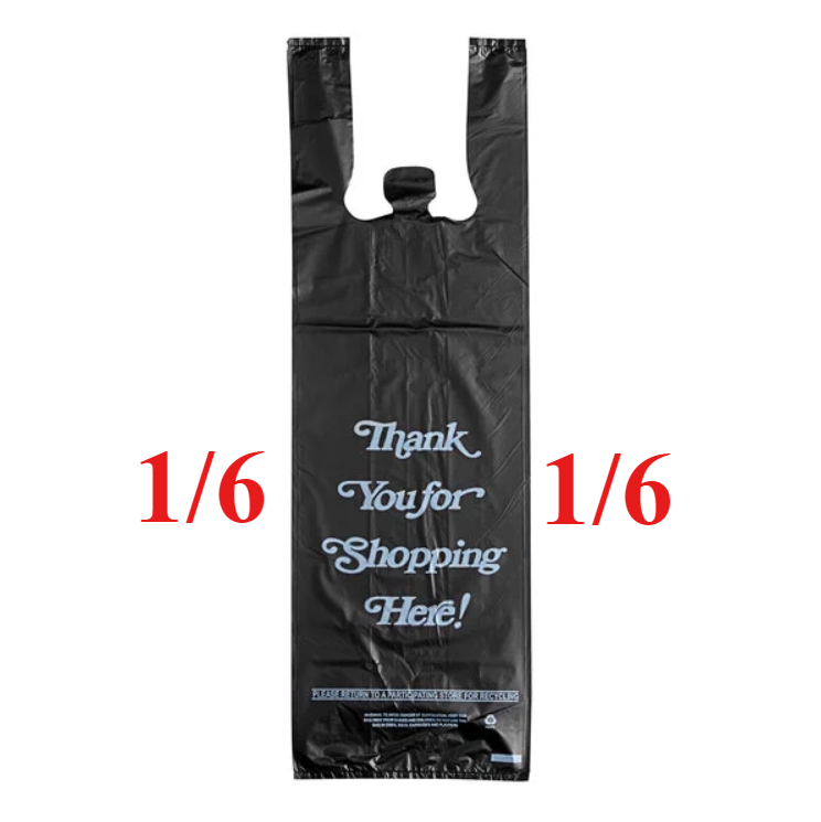 1/6 Black Thank You Shopping Bag
